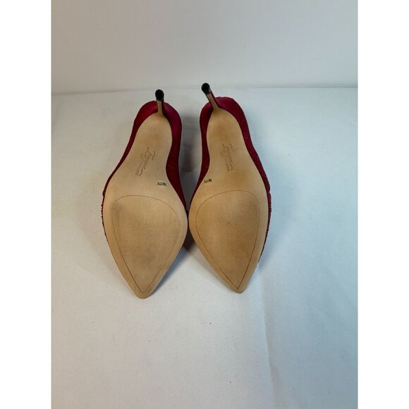 Imagine Vince Camuto Ossie Women Size 7 Slate Red Wine Pleated Fabric Stiletto - Picture 11 of 14